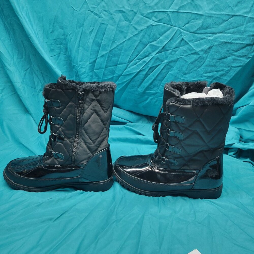 Totes Womens Black Winter Boots Insulated Waterproof Snow Boots Lace-Up Size 8 A - Picture 4 of 10